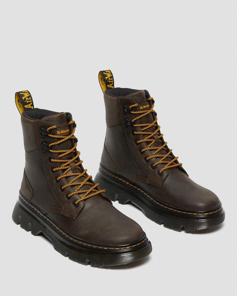 Dr Martens Tarik Crazy Horse Læder Utility Støvler Dame Mørkebrune | DK 267YXF